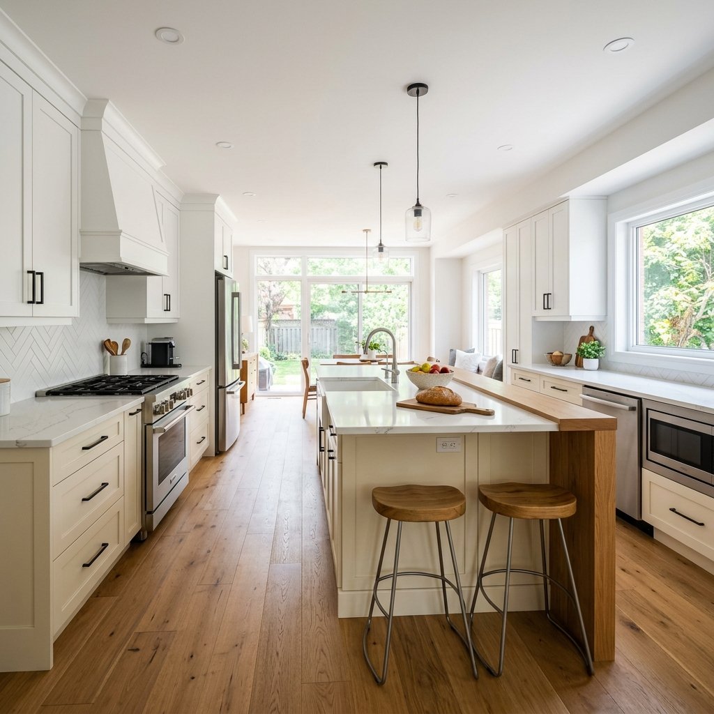 Modern white kitchen cabinets Kitchener