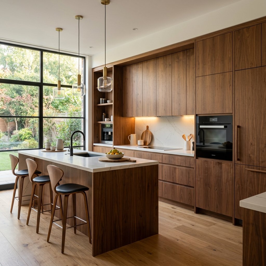 Warm wood kitchen cabinets Cambridge
